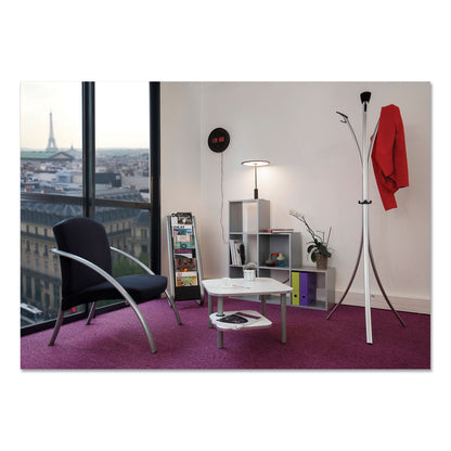 Alba Literature Floor Rack, 6 Pocket, 13.33w x 19.67d x 36.67h, Silver Gray/Black
