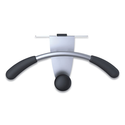 Alba Hanger Shaped Partition Coat Hook, Silver/Black, 15 x 4 1/2 x 7 7/8