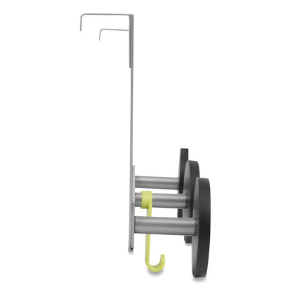Alba Over the Door Coat Hook, Metal and Plastic, 3 Pegs, Black