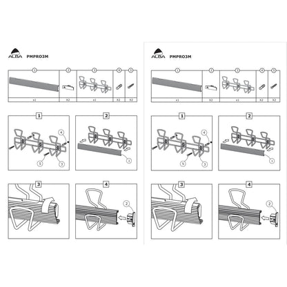 Alba Wall-Mount Coat Hooks, Metal, Silver, 22 lb, 18.11" x 2.95" x 6.45"