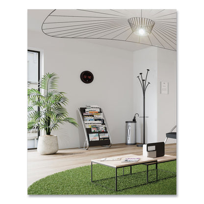 Alba Triangular Umbrella Stand, Steel, 10.25w x 10.25d x 23.67h, Silver/Black