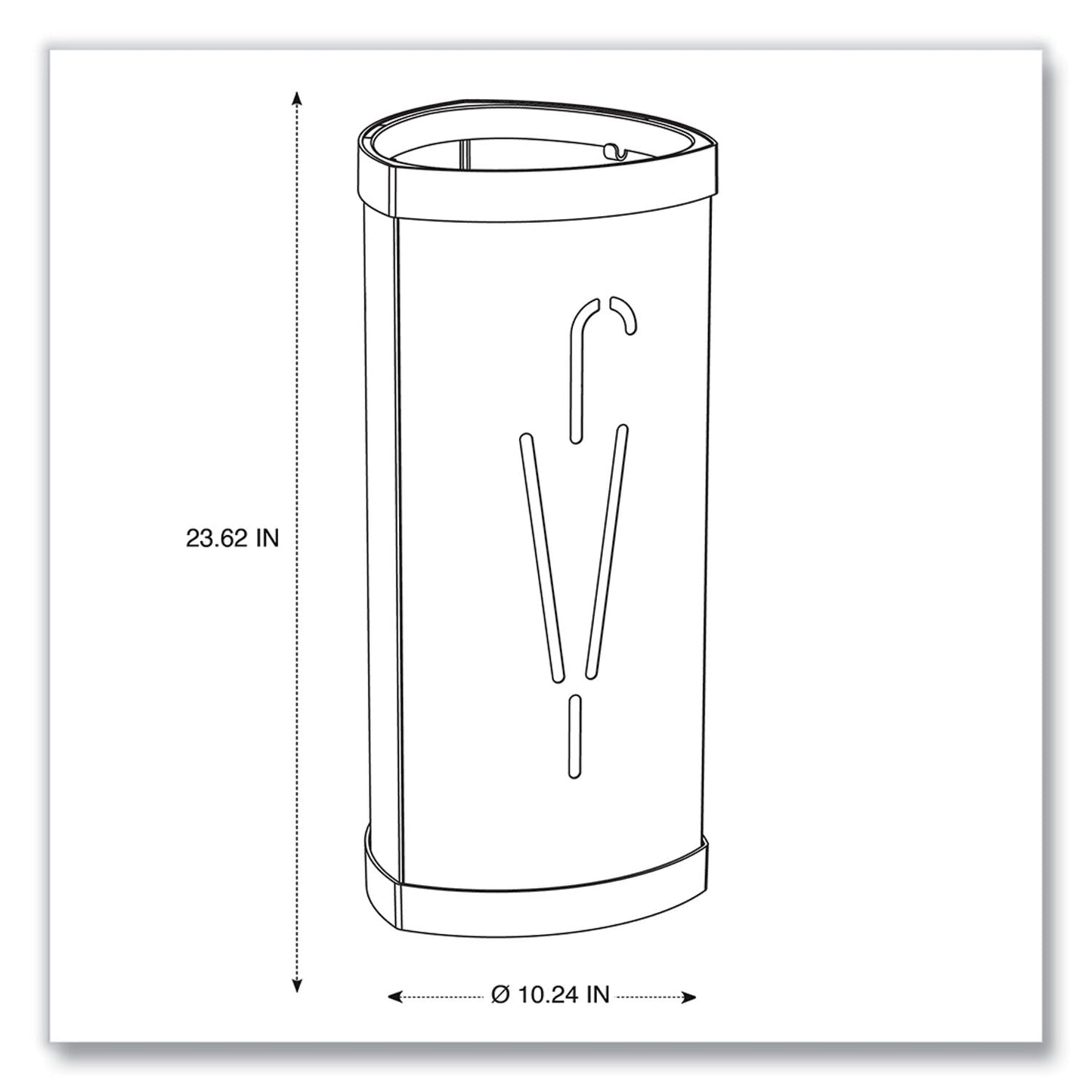 Alba Triangular Umbrella Stand, Steel/Plastic, 10.25w x 10.25d x 23.67h, Black