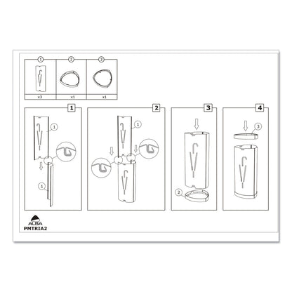 Alba Triangular Umbrella Stand, Steel/Plastic, 10.25w x 10.25d x 23.67h, Black