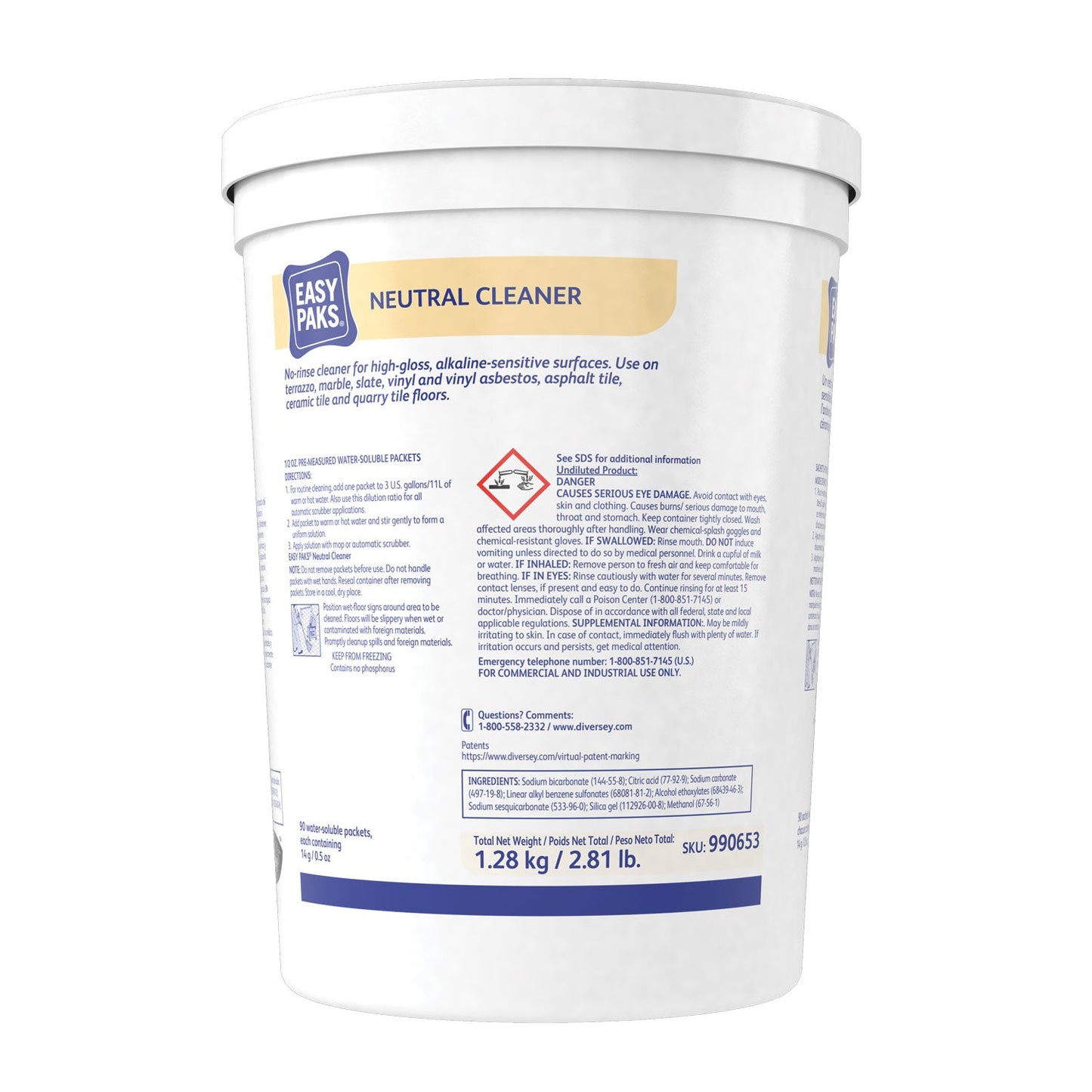 Easy Paks Neutral Cleaner, 0.5 oz Packet, 90/Tub
