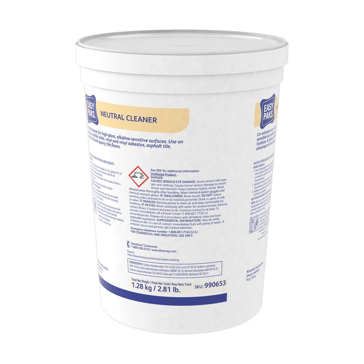 Easy Paks Neutral Cleaner, 0.5 oz Packet, 90/Tub
