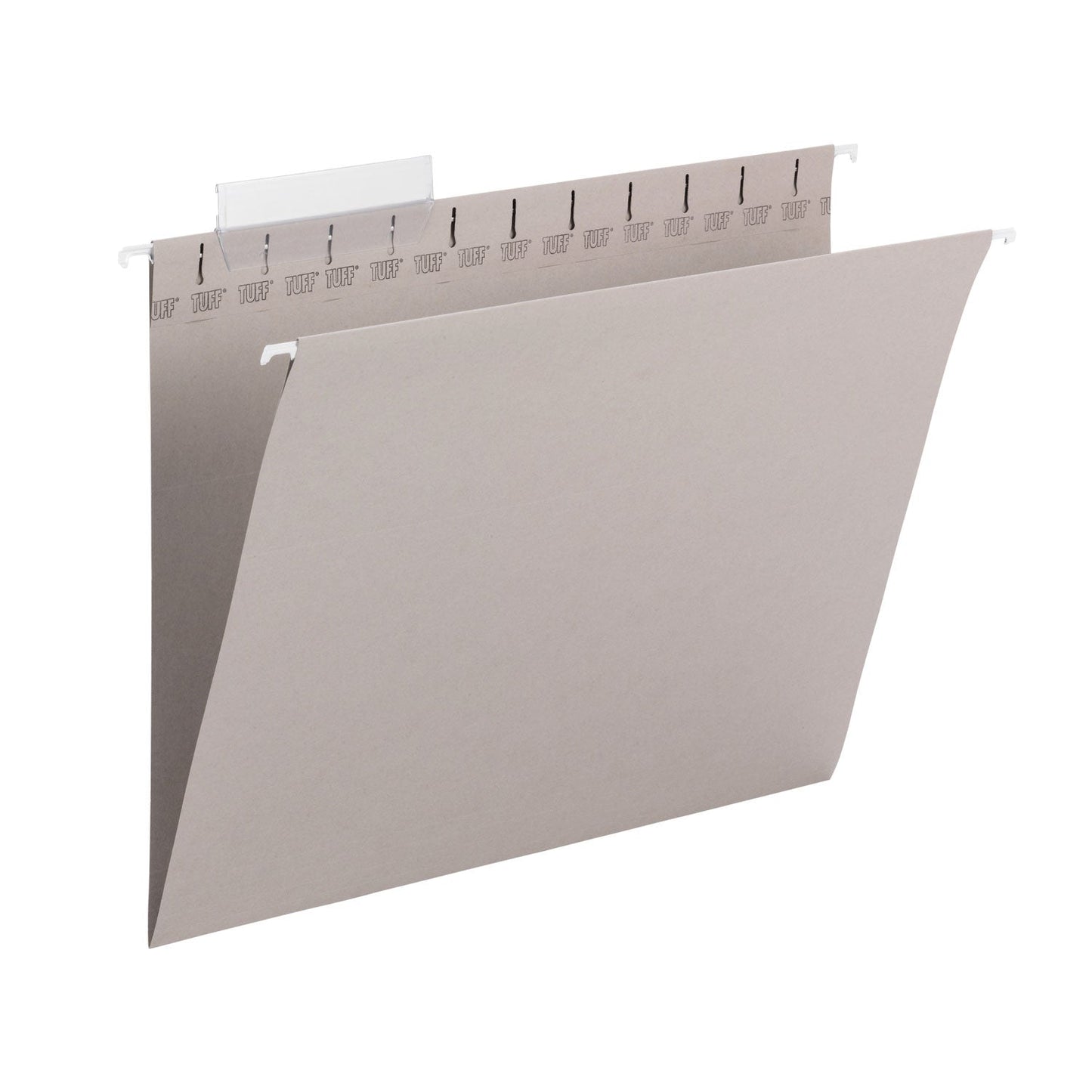 Smead TUFF Hanging Folders with Easy Slide Tab, Letter Size, 1/3-Cut Tabs, Steel Gray, 18/Box