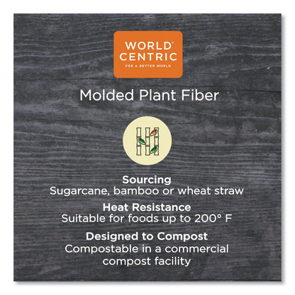 World Centric Fiber Containers, 32 oz, 8.5" Diameter x 2"h, Natural, Paper, 400/Carton