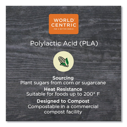 World Centric PLA Clear Cold Cup Lids, Flat Lid, Fits 9 oz to 24 oz Cups, 1,000/Carton