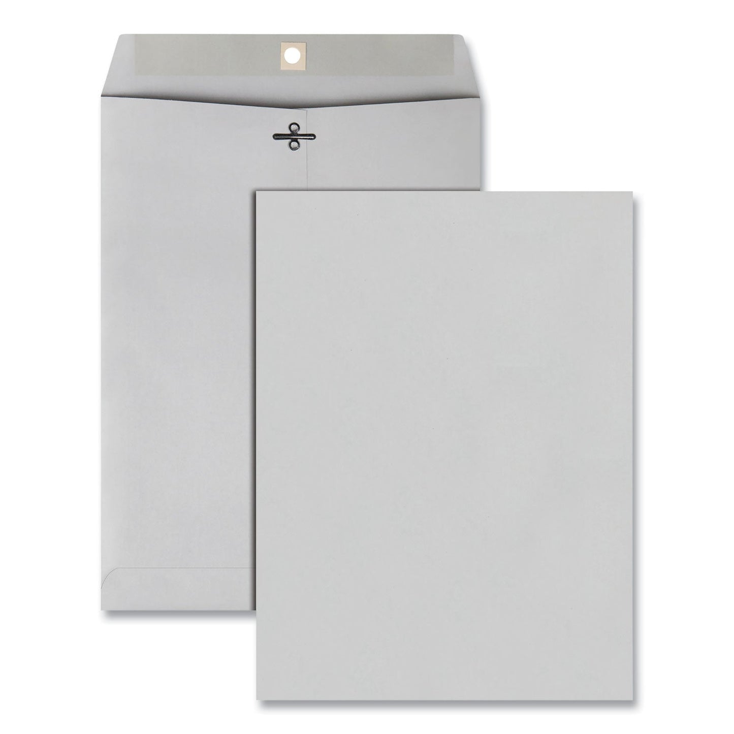 Quality Park Clasp Envelope, 28 lb Bond Weight Kraft, #90, Square Flap, Clasp/Gummed Closure, 9 x 12, Executive Gray, 100/Box