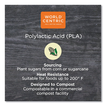 World Centric PLA Lids for Fiber Containers, 8.8 x 6.9 x 0.8, Clear, Plastic, 400/Carton