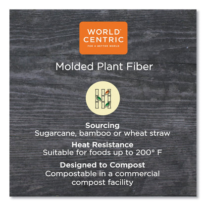 World Centric Fiber Hinged Containers, Pizza/Flatbread Containers, 6.6 x 13.7 x 1.3, Natural, Paper, 200/Carton