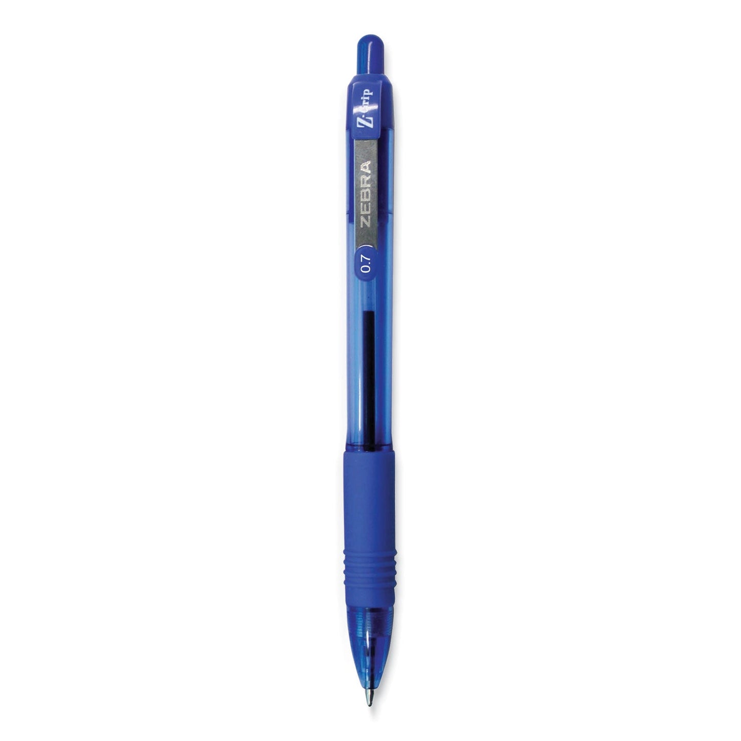 Zebra Z-Grip Ballpoint Pen, Retractable, Medium 0.7 mm, Blue Ink, Blue Tinted Barrel, 12/Pack