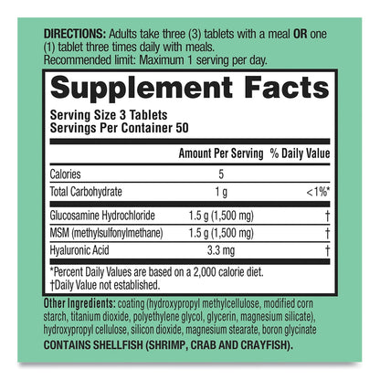 Schiff Glucosamine Plus MSM Tablet, 150 Count