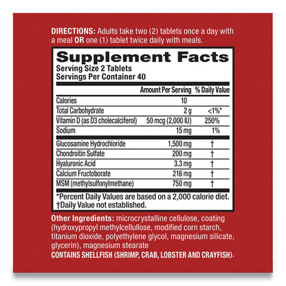 Move Free Advanced Plus MSM and Vitamin D3 Joint Health Tablet, 80 Count