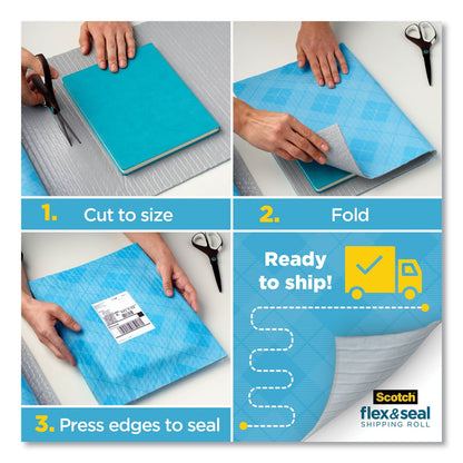 Scotch Flex and Seal Shipping Roll, 15" x 50 ft, Blue/Gray