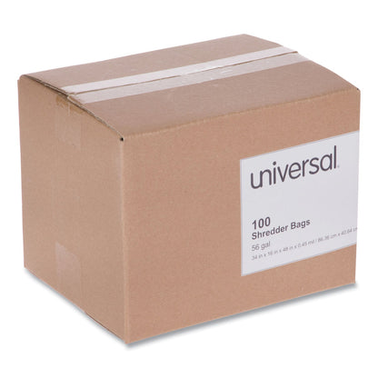 Universal High-Density Shredder Bags, 56 gal Capacity, 100/Box