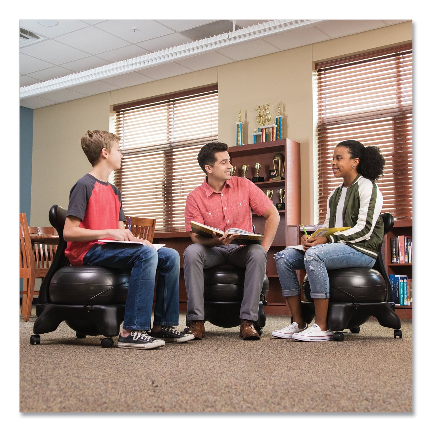 Champion Sports FitPro Ball Chair, Supports Up to 200 lb, Gray