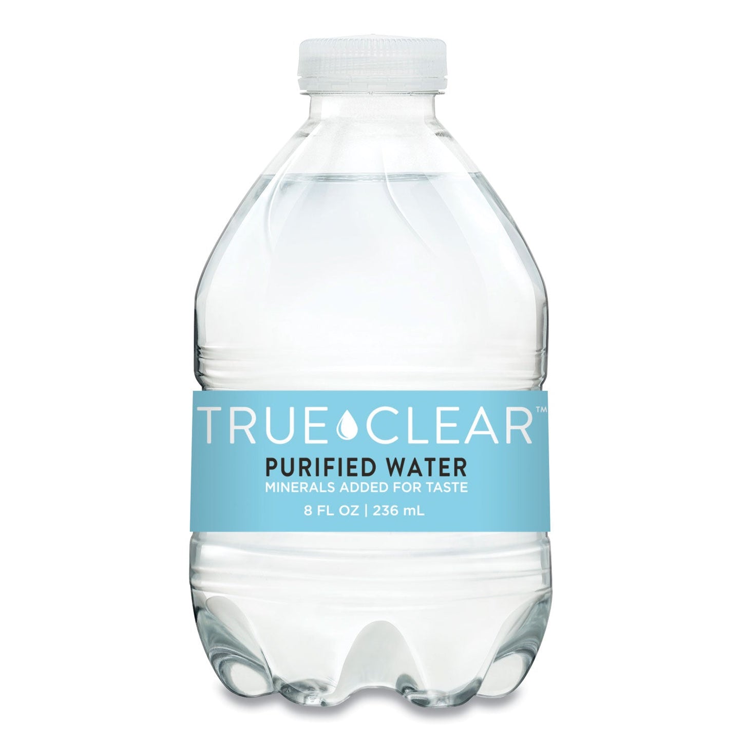 True Clear Purified Bottled Water, 8 oz Bottle, 24 Bottles/Carton, 168 Cartons/Pallet