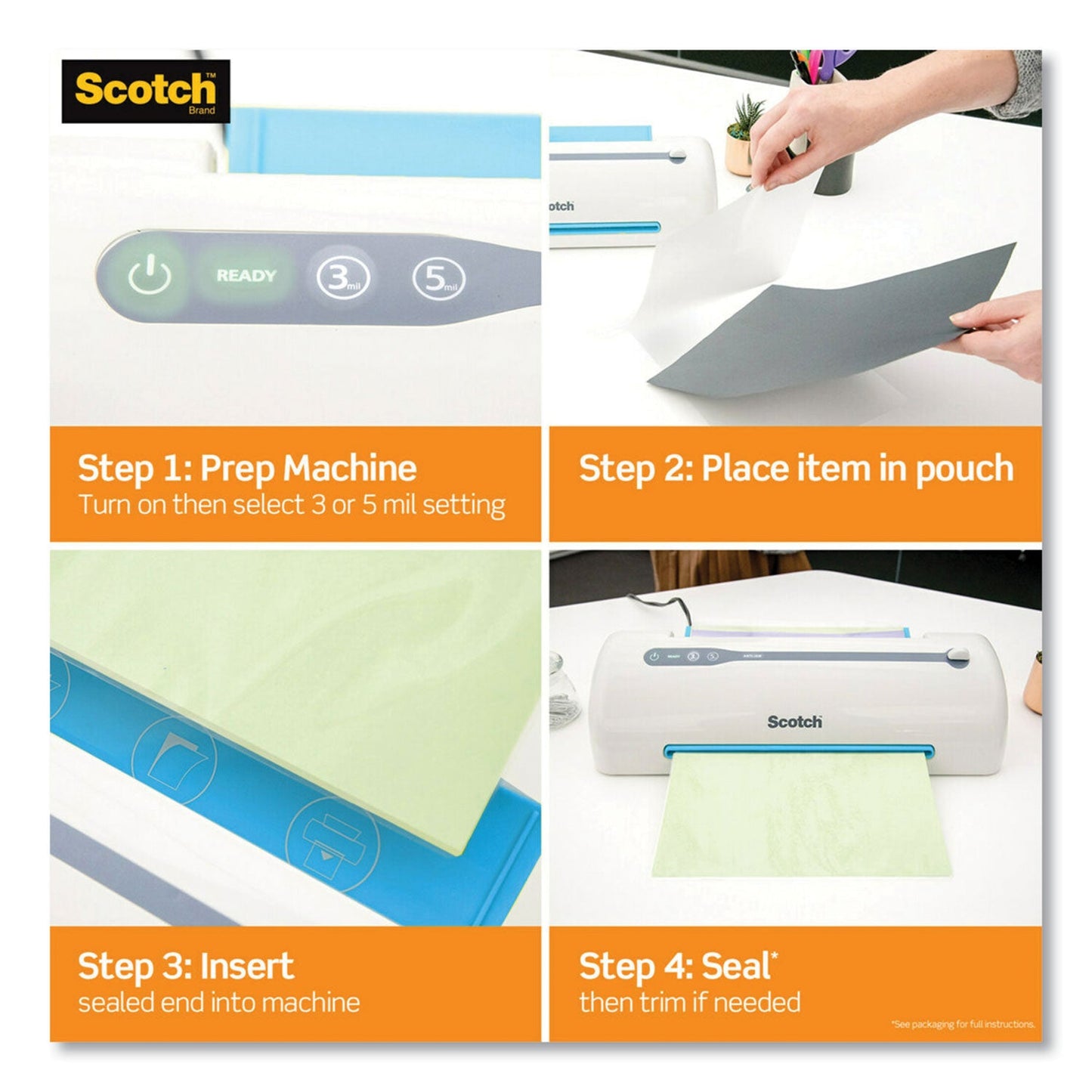 Scotch Laminating Pouches, 3 mil, 11.5" x 17.5", Gloss Clear, 25/Pack