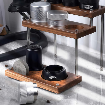 Walnut Coffee Utensils Organizer 3 Tiers