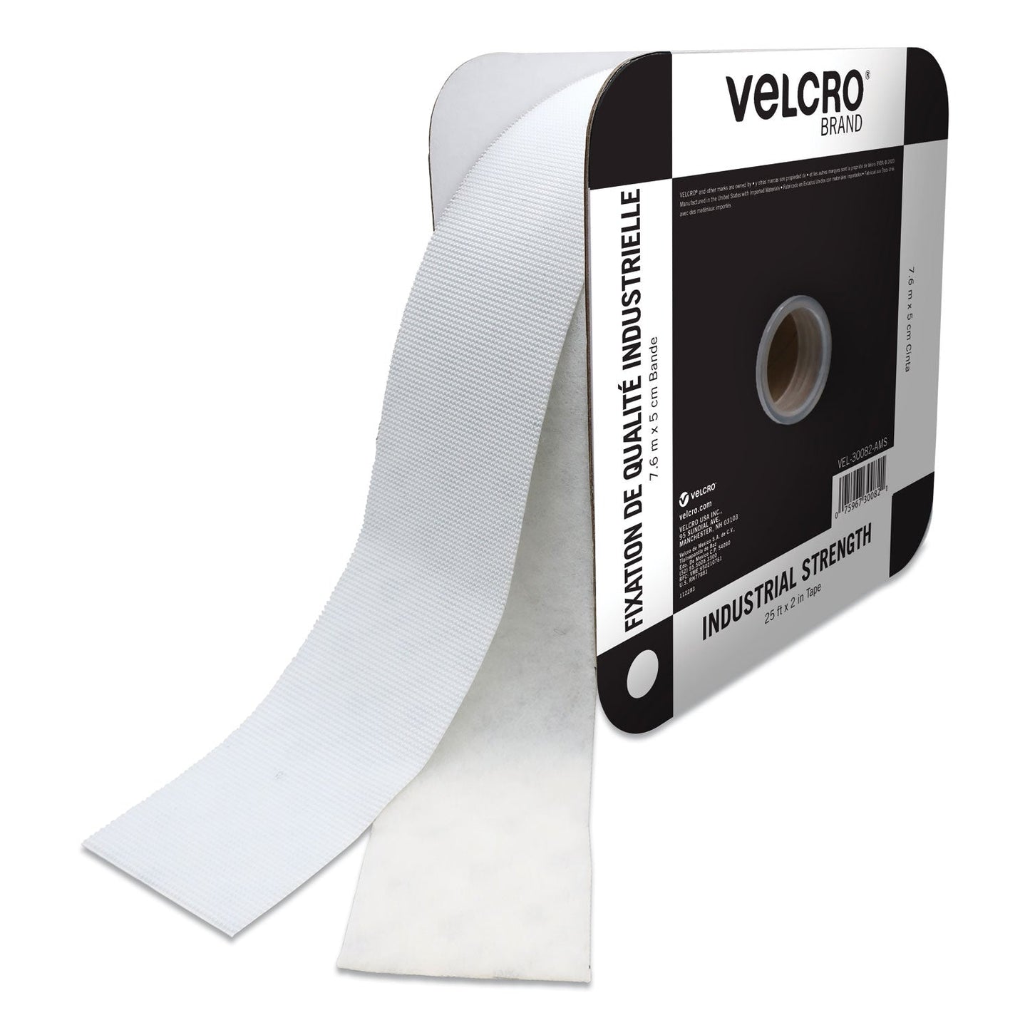 VELCRO Industrial Strength Heavy-Duty Fasteners, 2" x 25 ft, White