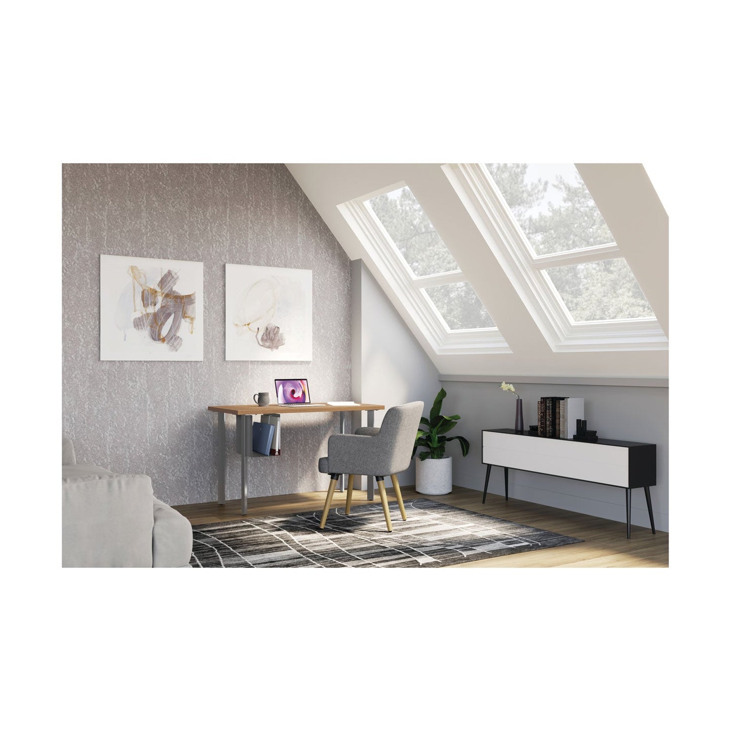 HON Coze Worksurface, Rectangular, 54w x 24d, Natural Recon