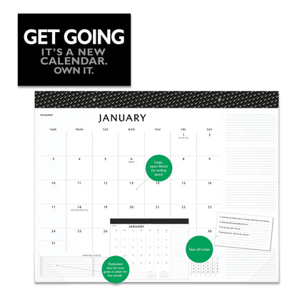 AT-A-GLANCE Elevation Desk Pad Calendars, 21.75 x 17, White Sheets, Black Binding, Clear Corners, 12-Month (Jan to Dec): 2023