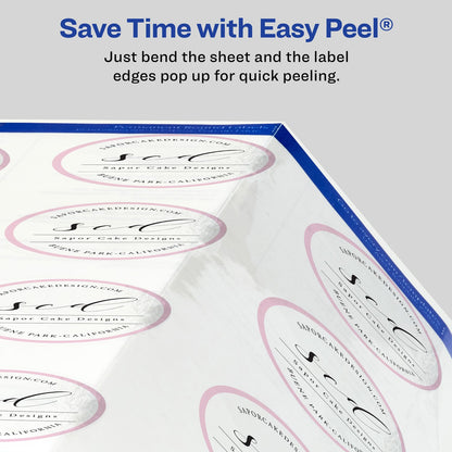 Avery Round Print-to-the Edge Labels with SureFeed and EasyPeel, 1.67" dia, Glossy Clear, 500/PK