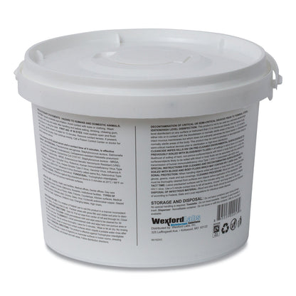 Wexford Labs CleanCide Disinfecting Wipes, 8 x 5.5, Fresh Scent, 400/Tub, 4 Tubs/Carton