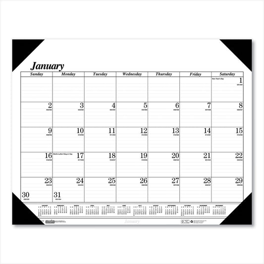House of Doolittle Recycled One-Color Refillable Monthly Desk Pad Calendar, 22 x 17, White Sheets, Black Binding/Corners,12-Month(Jan-Dec): 2023