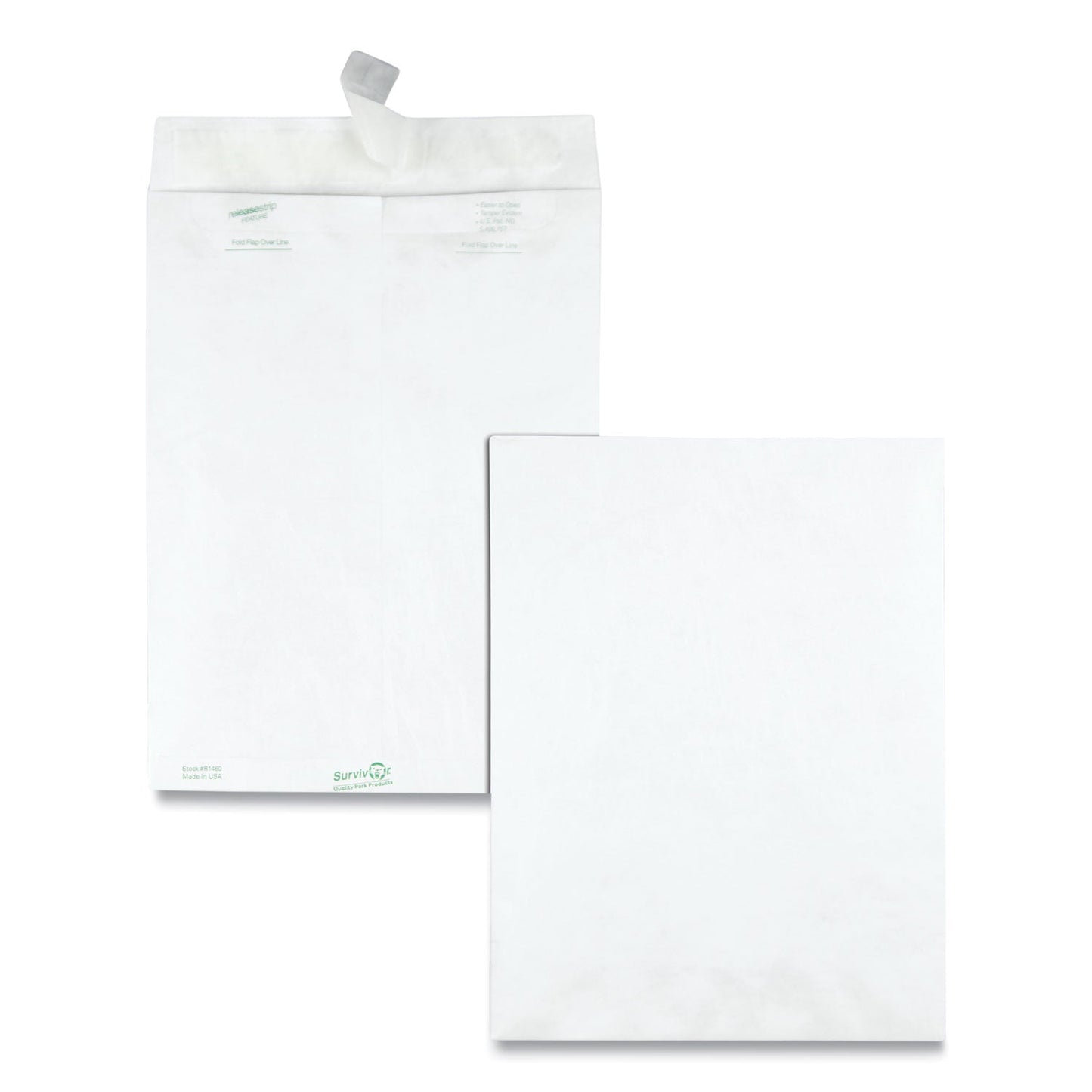 Survivor Lightweight 14 lb Tyvek Catalog Mailers, #10 1/2, Square Flap, Redi-Strip Adhesive Closure, 9 x 12, White, 100/Box