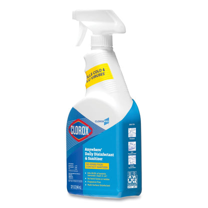 Clorox Anywhere Hard Surface Sanitizing Spray, 32 oz Spray Bottle, 12/Carton