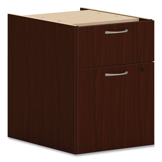 HON Mod Hanging Pedestal, Left or Right, 2-Drawers: Box/File, Legal/Letter, Traditional Mahogany, 15" x 20" x 20"