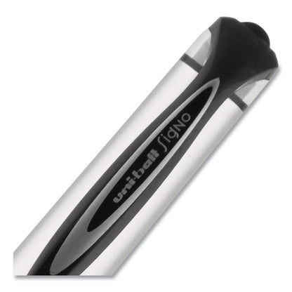 uniball 207 Impact Gel Pen, Stick, Bold 1 mm, Blue Ink, Black Barrel