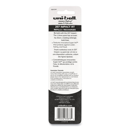 uniball Refill for Gel 207 IMPACT RT Roller Ball Pens, Bold Conical Tip, Black Ink, 2/Pack
