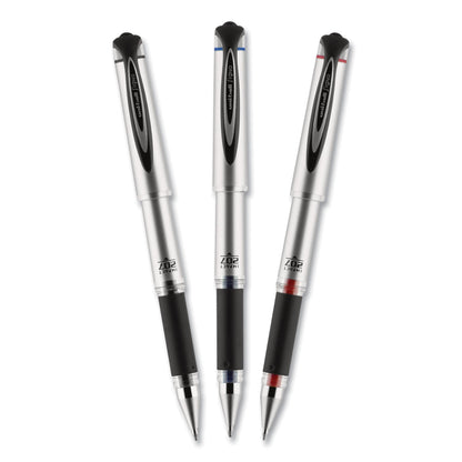 uniball 207 Impact Gel Pen, Stick, Bold 1 mm, Black Ink, Silver/Black Barrel