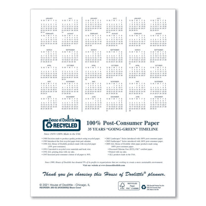 House of Doolittle Recycled Ruled 14-Month Planner with Stitched Leatherette Cover, 10 x 7, Black Cover, 14-Month (Dec to Jan): 2022 to 2024