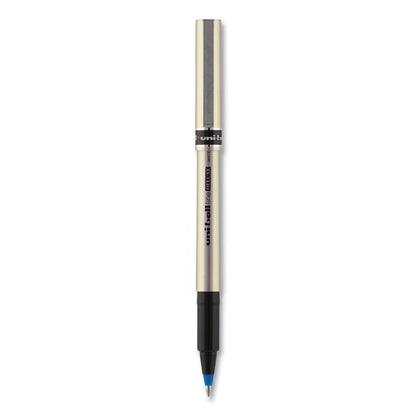 uniball Deluxe Roller Ball Pen, Stick, Fine 0.7 mm, Blue Ink, Champagne Barrel, Dozen