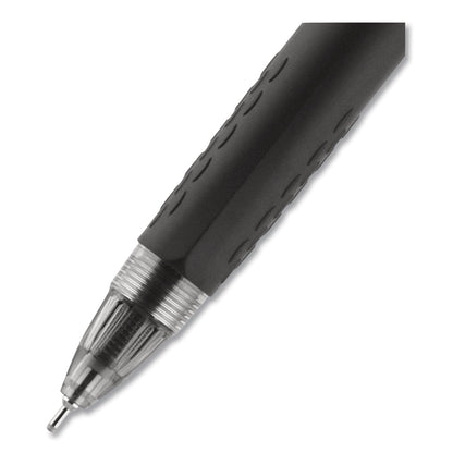 uniball Signo 207 Needle Point Gel Pen, Retractable, Medium 0.7 mm, Black Ink, Black Barrel, Dozen