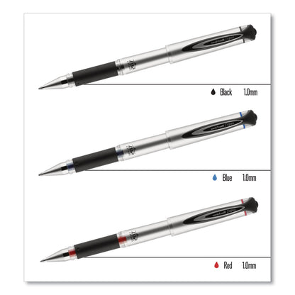 uniball 207 Impact Gel Pen, Stick, Bold 1 mm, Black Ink, Silver/Black Barrel