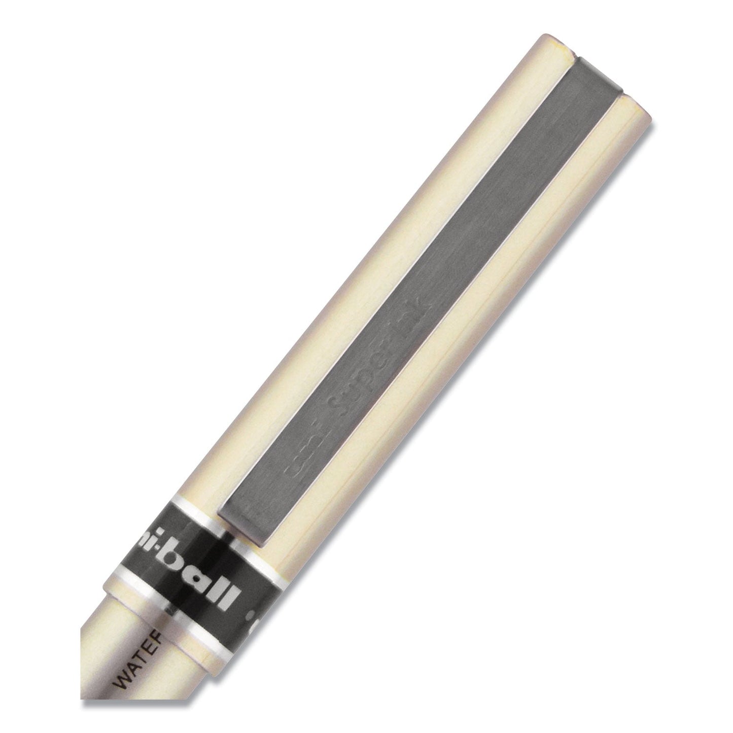 uniball Deluxe Roller Ball Pen, Stick, Fine 0.7 mm, Black Ink, Champagne Barrel, Dozen