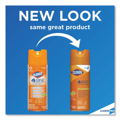 Clorox 4-in-One Disinfectant and Sanitizer, Citrus, 14 oz Aerosol Spray