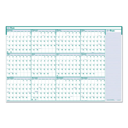 House of Doolittle Express Track Recycled Reversible/Erasable Yearly Wall Calendar, 24 x 37, White/Teal Sheets, 12-Month (Jan to Dec): 2023