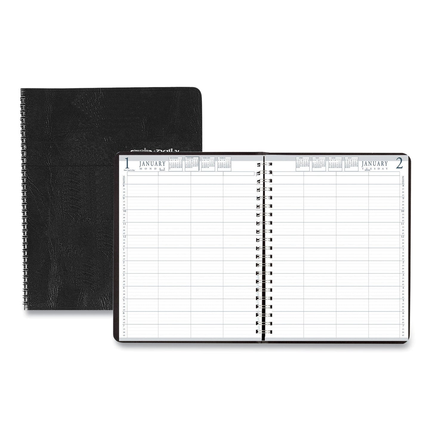 House of Doolittle Four-Person Group Practice Daily Appointment Book, 11 x 8.5, Black Cover, 12-Month (Jan to Dec): 2023