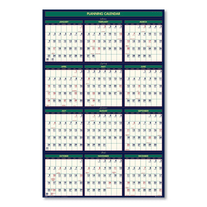House of Doolittle Four Seasons Business/Academic Recycled Wall Calendar, 24 x 37, 12-Month (July-June): 2022-2023, 12-Month (Jan to Dec): 2023