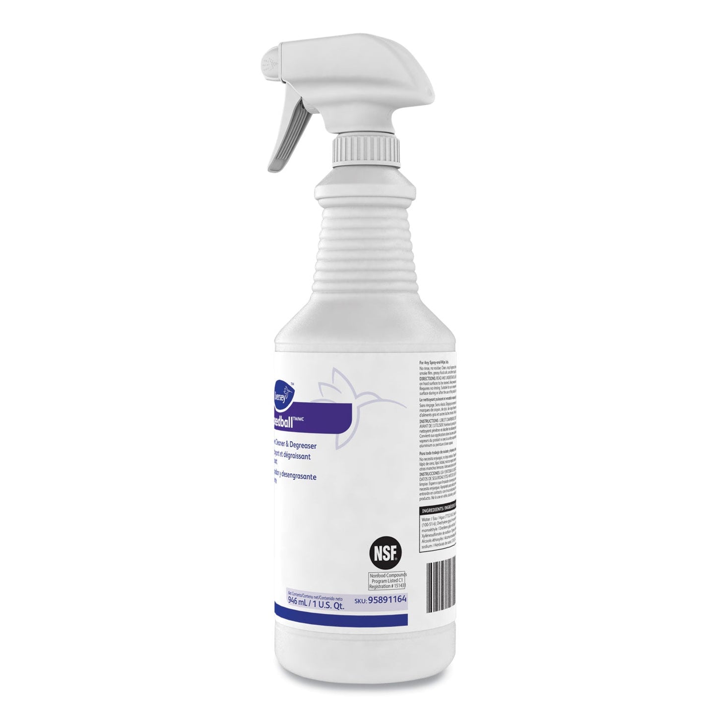 Diversey Speedball Heavy-Duty Cleaner, Citrus, Liquid, 1qt. Spray Bottle, 12/CT