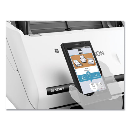 Epson DS-575W II Wireless Color Duplex Document Scanner, 600 dpi Optical Resolution, 50-Sheet Duplex Auto Document Feeder