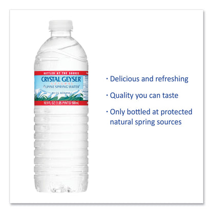 Crystal Geyser Natural Alpine Spring Water, 16.9 oz Bottle, 35/Carton