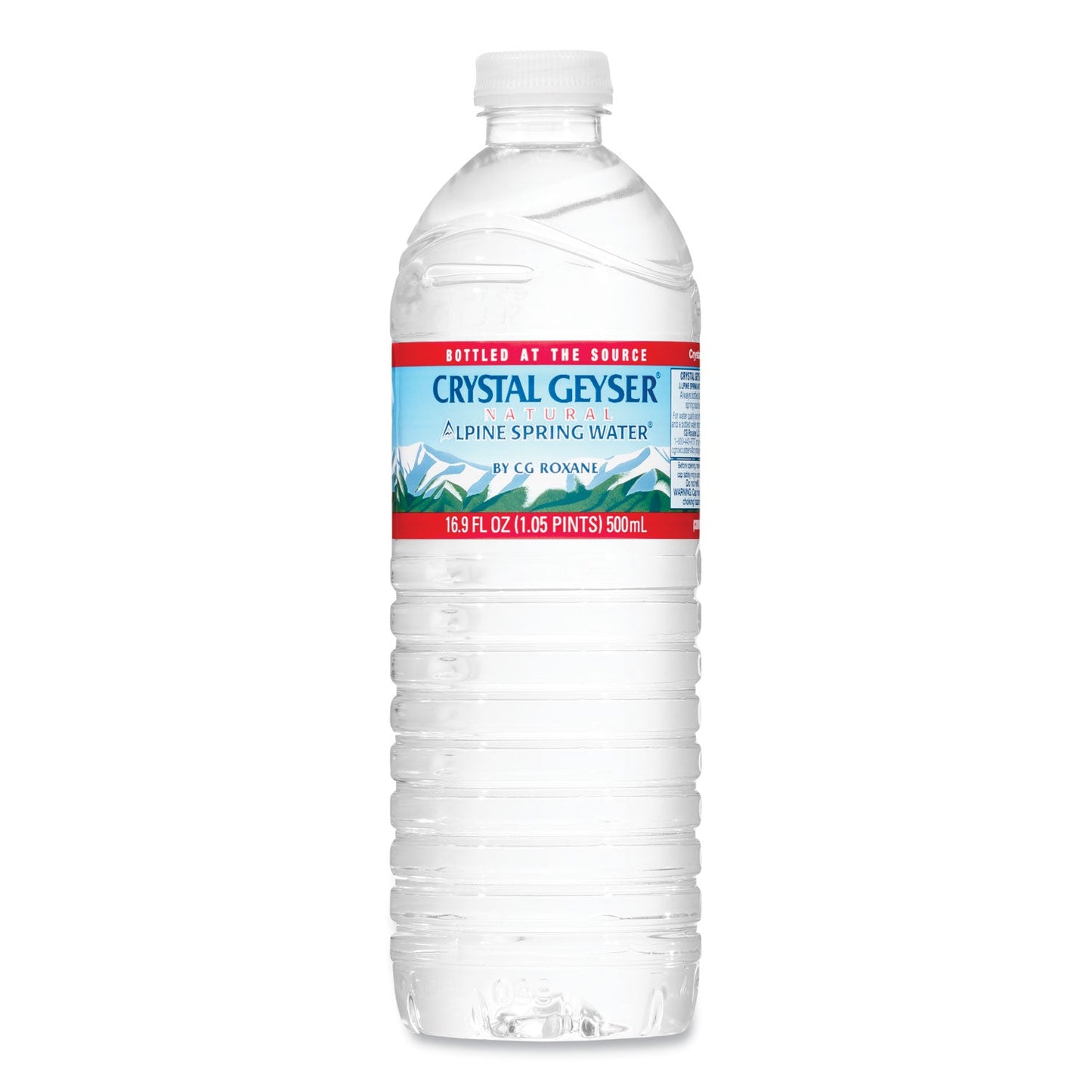 Crystal Geyser Natural Alpine Spring Water, 16.9 oz Bottle, 35/Carton