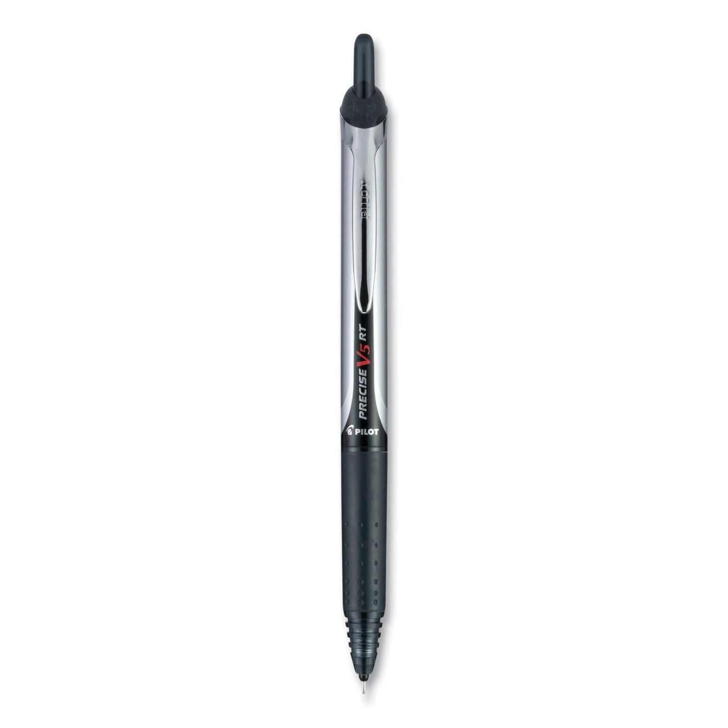 Pilot Precise V5RT Roller Ball Pen, Retractable, Extra-Fine 0.5 mm, Black Ink, Black Barrel, 30/Pack